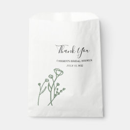 Papel Bolsa de Favor de Ducha Bridal Flor Salvaje