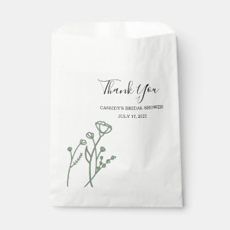 Papel Bolsa de Favor de Ducha Bridal Flor Salvaje