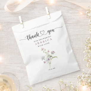 Papel Bolsa de Favor de Ducha Rustica de Flor Silvestre