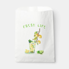 Papel Bolsa de Favor de Fiesta de Bebida de Limón - Text