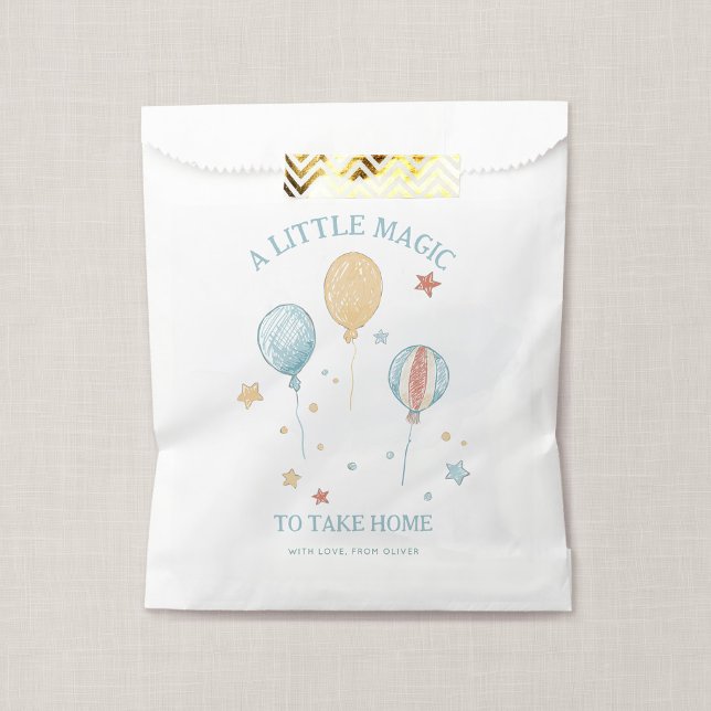 Papel Bolsa de Favor de Fiesta de Cumpleaños Globo Soñad (Balloon Daydream - Personalized Party Goodie Bag)
