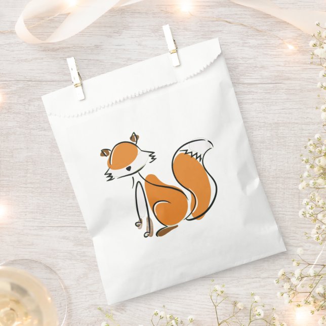 Papel Bolsa de Favor de Fox Cute (Cortado)