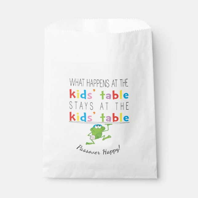 Papel Bolsa de Favor de Goodie para niños "La mesa de lo (Anverso)