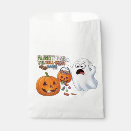 Papel Bolsa de Favor de Halloween de Fantasma con Barras