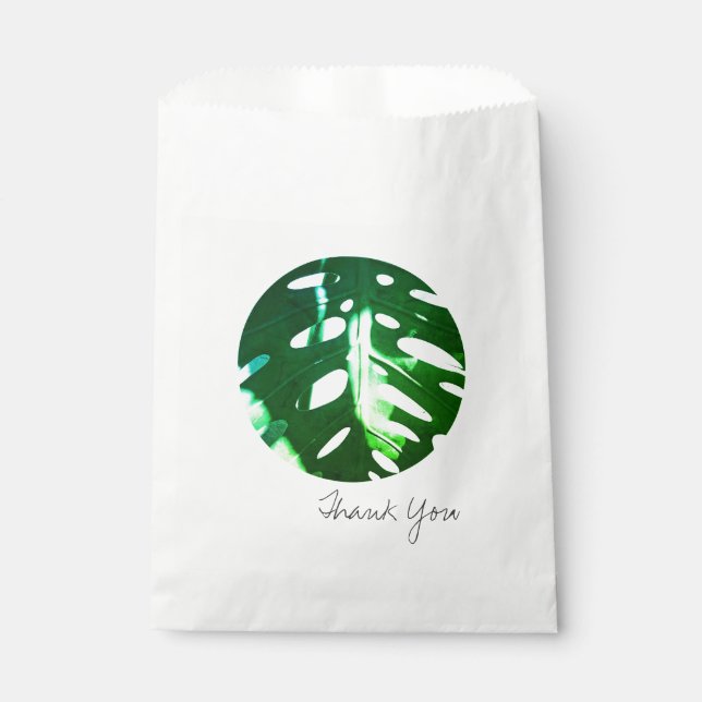 Papel Bolsa de Favor de Hoja de Planta Monstruo Delicios (Anverso)