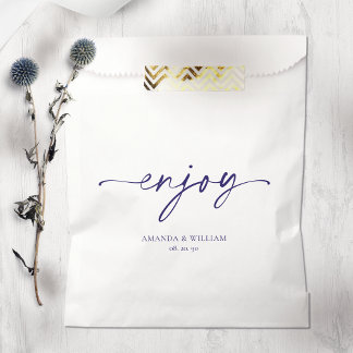 Papel Bolsa de Favor de la Boda Blanca minimalista