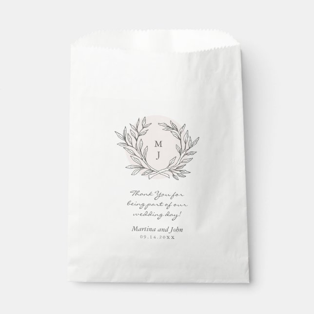Papel Bolsa de Favor de la Boda de la Boda Rustica de Ru (Anverso)