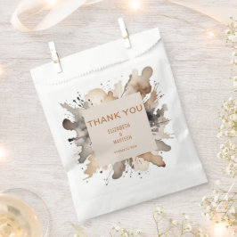 Papel Bolsa de Favor de la Boda de Otoño Gris Watercolor