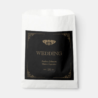 Papel Bolsa de Favor de la Boda Gótica de la Moth Victor
