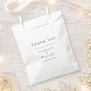 Papel Bolsa de Favor de la Boda Moderna Simple