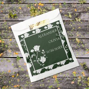 Papel Bolsa de Favor de la Boda Verde Esmeralda