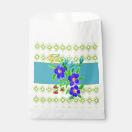 Papel Bolsa De Favor De La Coca verde azulada Y Florida