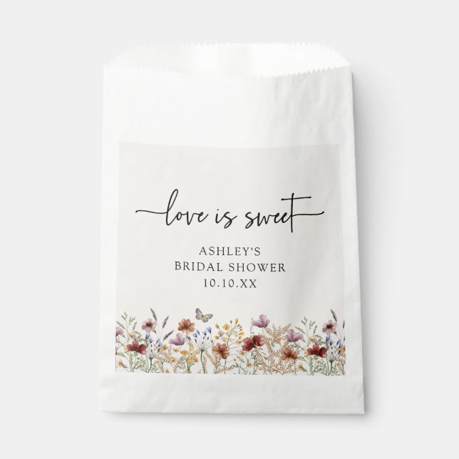 Papel Bolsa de Favor de la Ducha Bridal Boho (Anverso)