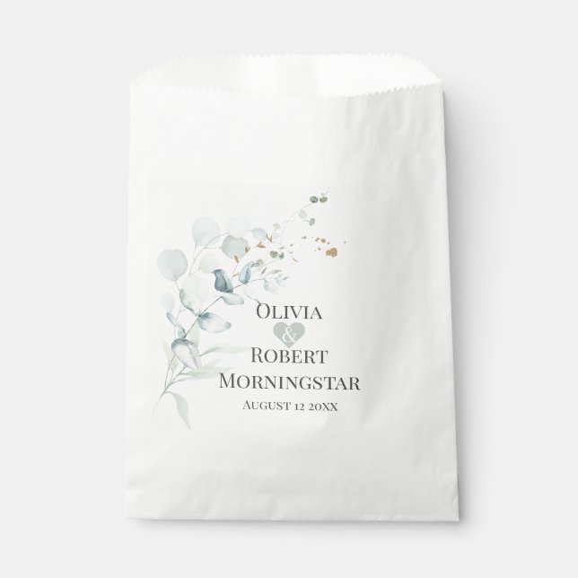 Papel Bolsa de Favor de la Flor Verde azulada púrpura so (Anverso)