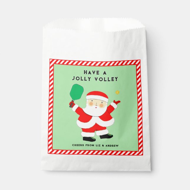 Papel Bolsa de Favor de Navidad de Pickleball (Anverso)