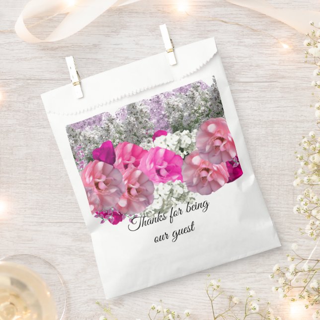Papel Bolsa de Favor de Ramo Floral Mixto (Cortado)