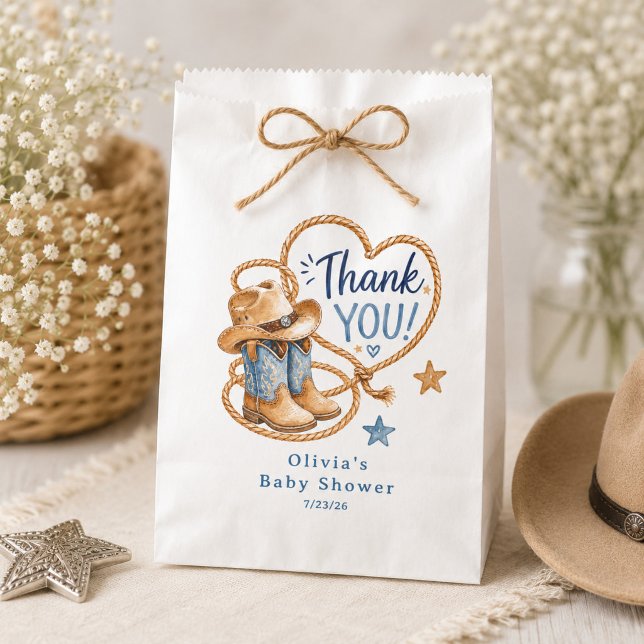 Papel Bolsa de Favor de Vaquero Bebé Howdy (Subido por el creador)