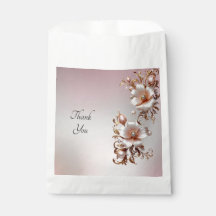 Bolsa de Favor Decorativa Floral Rosa