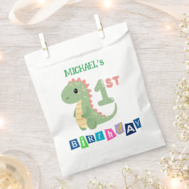 Papel Bolsa de Favor del Primer Cumpleaños de Dinosaurio
