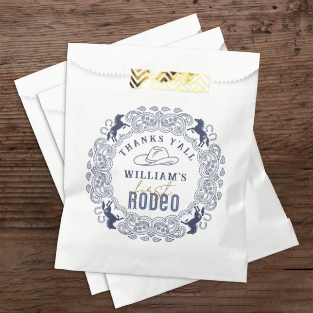 Papel Bolsa de Favor del Primer Cumpleaños del Rodeo Occ (1st Rodeo Birthday Party Favor Bag)