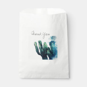 Papel Bolsa de Favor Dibujo de Cactus Verde Agradecido
