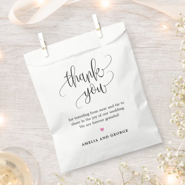 Papel Bolsa de Favor Editable de Lovely Calligraphy (Cortado)