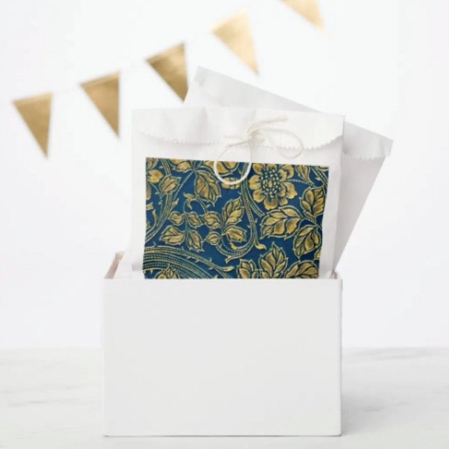 Papel Bolsa de Favor Elegancia Flor de Oro (Favor Bag Dimensions: 5.75”x8” sold in sets of 50. 

)