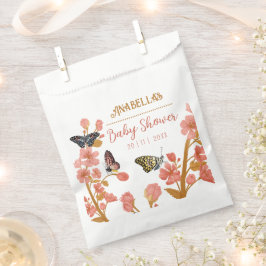 Papel Bolsa de Favor Floral de Baby Shower con mariposa 