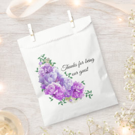 Papel Bolsa de Favor Floral de Peonía Púrpura Minimalist