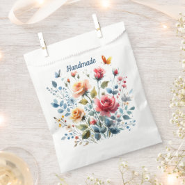 Papel Bolsa de Favor Flores Acuarela