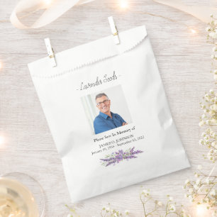 Papel Bolsa de Favor Funeral de la Semilla Lavender Memo