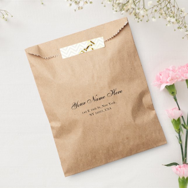 Papel Bolsa de Favor Kraft con Texto Personalizado para  (Sellado)