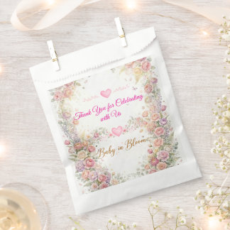 Papel Bolsa de Favor para Baby Shower Floral Baby in Blo
