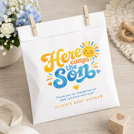 Papel Bolsa de Favor para Baby Shower Here Comes the Son