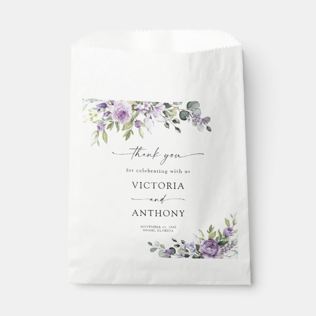 Papel Bolsa de Favor para Ducha de Novia de Flores Viole (Anverso)
