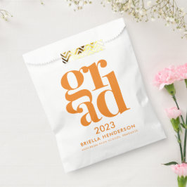 Papel Bolsa de Favor para Fiesta de Graduación Naranja