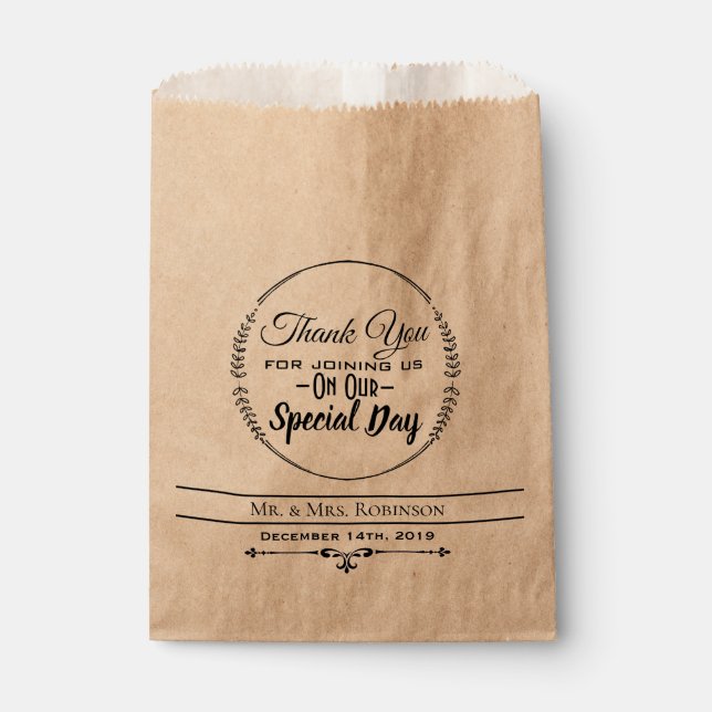 PAPEL BOLSA DE FAVOR PARA INVITADOS DE BODAS (Anverso)