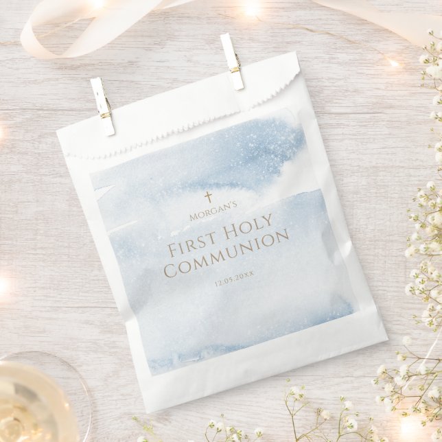 Papel Bolsa de Favor para Primera Comunión Niño Acuarela (Cortado)