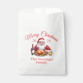 Papel Bolsa de favor personalizable de Papá Noel alegre