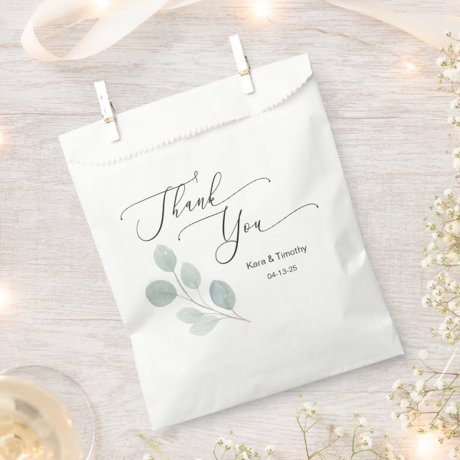 Papel Bolsa de Favor Personalizada de Eucalyptus (Cortado)