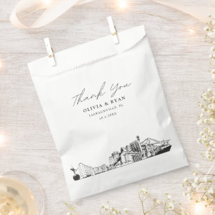 Papel Bolsa de Favor Personalizada de Jacksonville Boda
