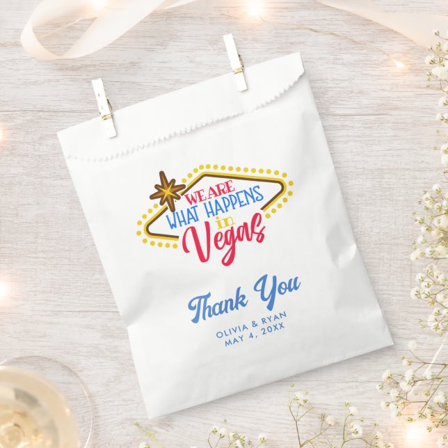 Papel Bolsa de Favor Personalizada del Boda Fun Las Vega (Cortado)