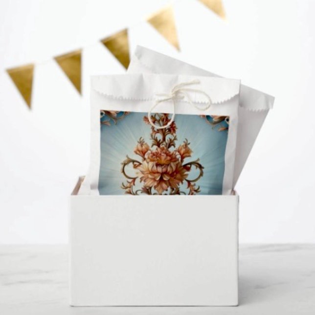 Papel Bolsa de Favor Rosa Barroca (Favor Bag Dimensions: 5.75”x8” sold in sets of 50. )