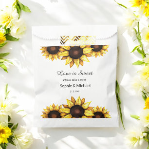 Papel Bolsa de Favor Rústico Amarillo Boda de girasol