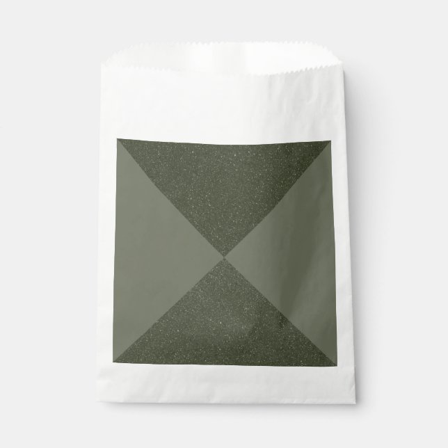 Papel Bolsa de Favor Verde Musgo Geométrico (Anverso)
