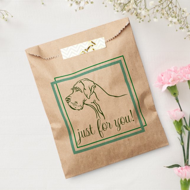 Papel Bolsa de favores con corazón de Gran Danés dulce (Sellado)