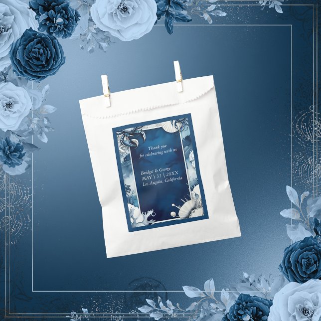 Papel bolsa de favores de boda azul y blanco (Subido por el creador)