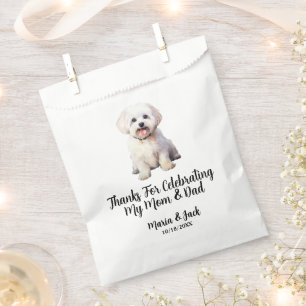 Papel Bolsa de favores de boda con perro maltés