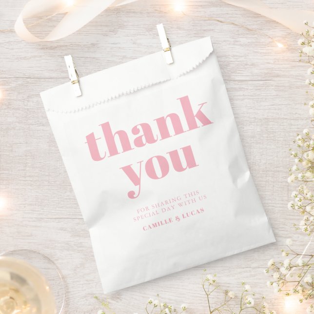 Papel Bolsa de favores de boda de moda Retro Pink (Cortado)