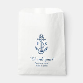 Papel Bolsa de favores de boda náutica | Bolsa de favor 